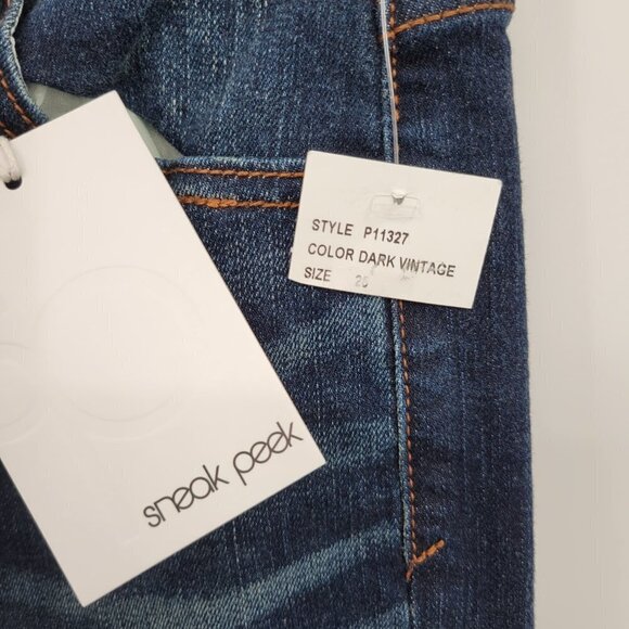 New Sneak Peek Women Blue Distressed High Rise Button Fly Skinny Jeans Size 25 - Picture 5 of 14